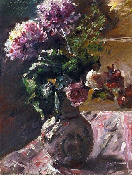 Lovis Corinth Chrysanthemums and Roses in a china oil painting image